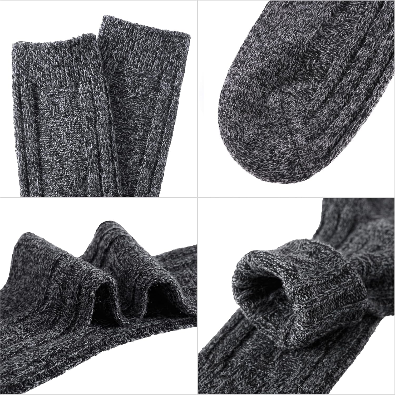 Womens 5 Pairs Soft Thick Comfort Casual Cotton Warm Wool Crew Winter Socks